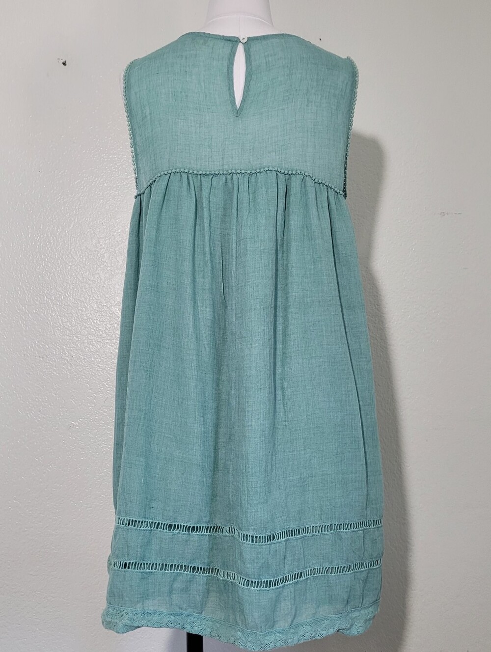 Umgee Mint Sage  Bohemisn Relaxed Shit Silhoutte Women' Cotton Blend Dress Medui - Picture 5 of 9